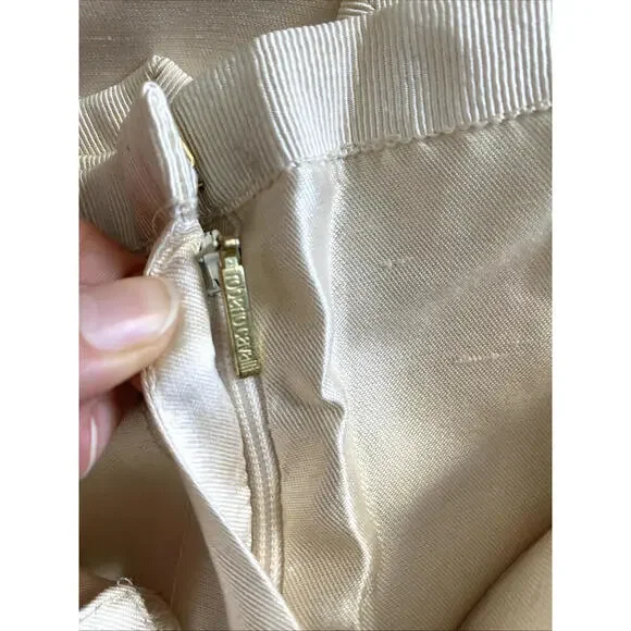 Vintage Roberto US-2 Cavalli Cream Silk Rhinestone Brooch Belt Pants IT-38 Small - Picture 6 of 9